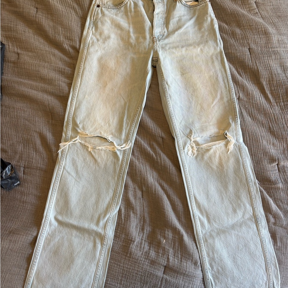 Re/Done 90s Light Blue Distressed Jeans